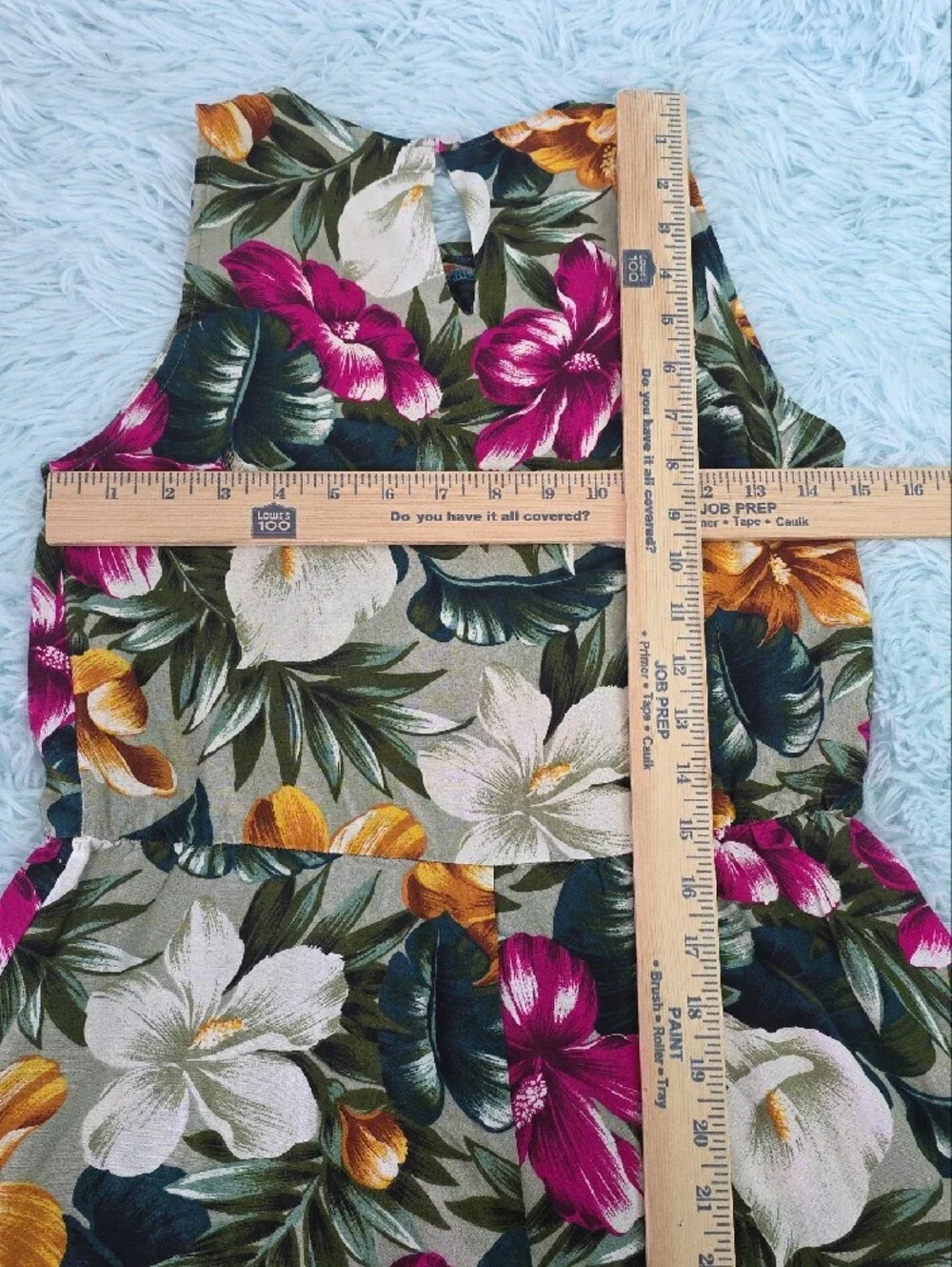 My‎ Michelle Tropical Floral Maxi Dress in Green w/Pink & Yellow Accents No tags